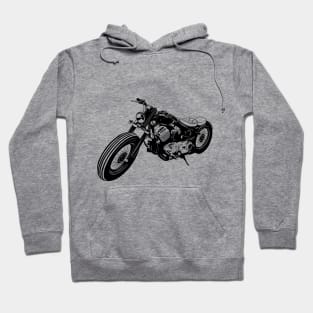 Illustration of stylized black and white motorcycle Hoodie